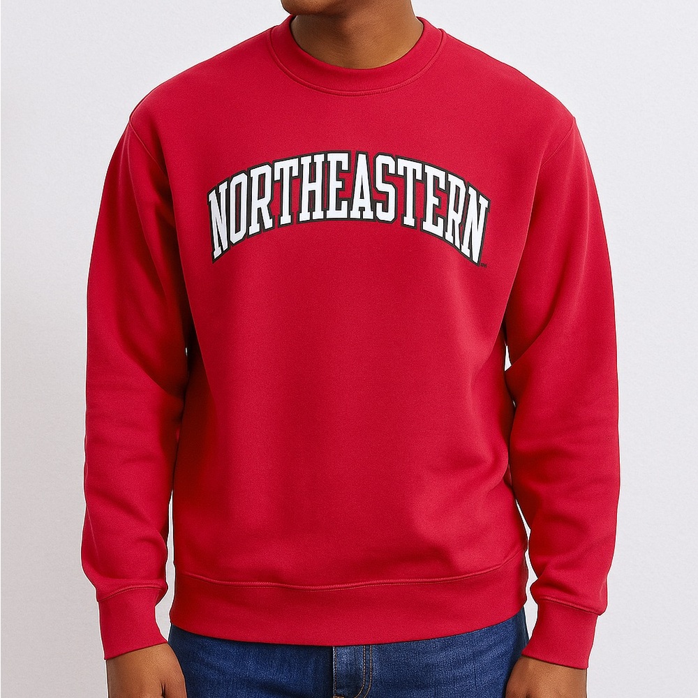Northeastern University Huskies Arch red Crewneck Sweatshirt Size Large NWT
